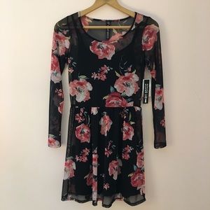 Design Lab floral mesh dress